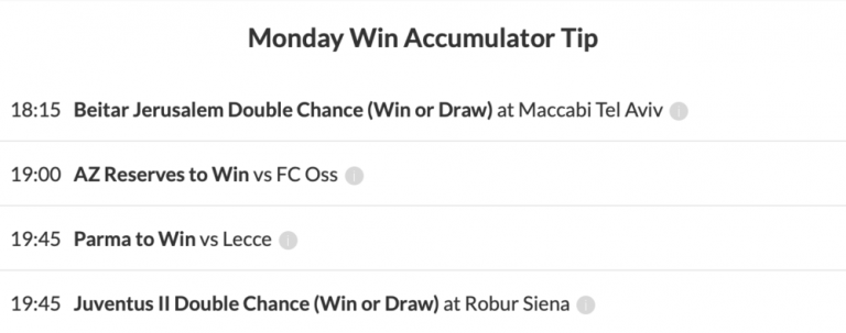 15/1 Win Accumulator lands on Monday!