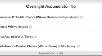 12/1 Overnight Accumulator Lands on Saturday Night!