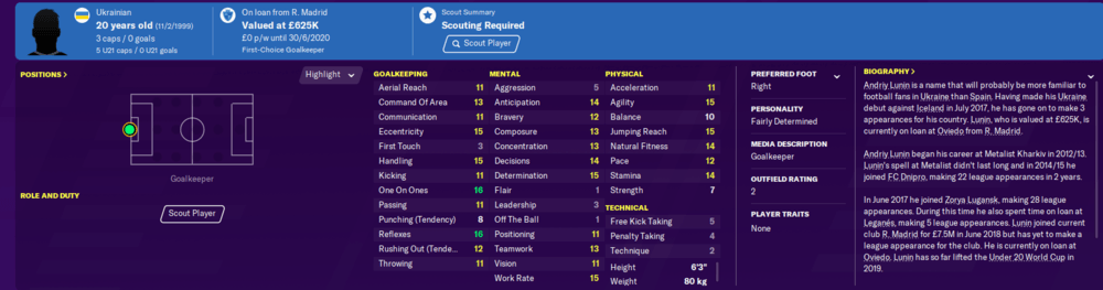 Football Manager 2020 Wonderkids Goalkeepers