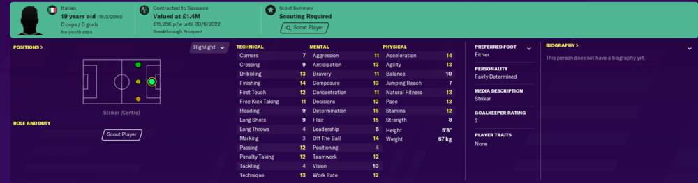 Football Manager 2020 wonderkids strikers