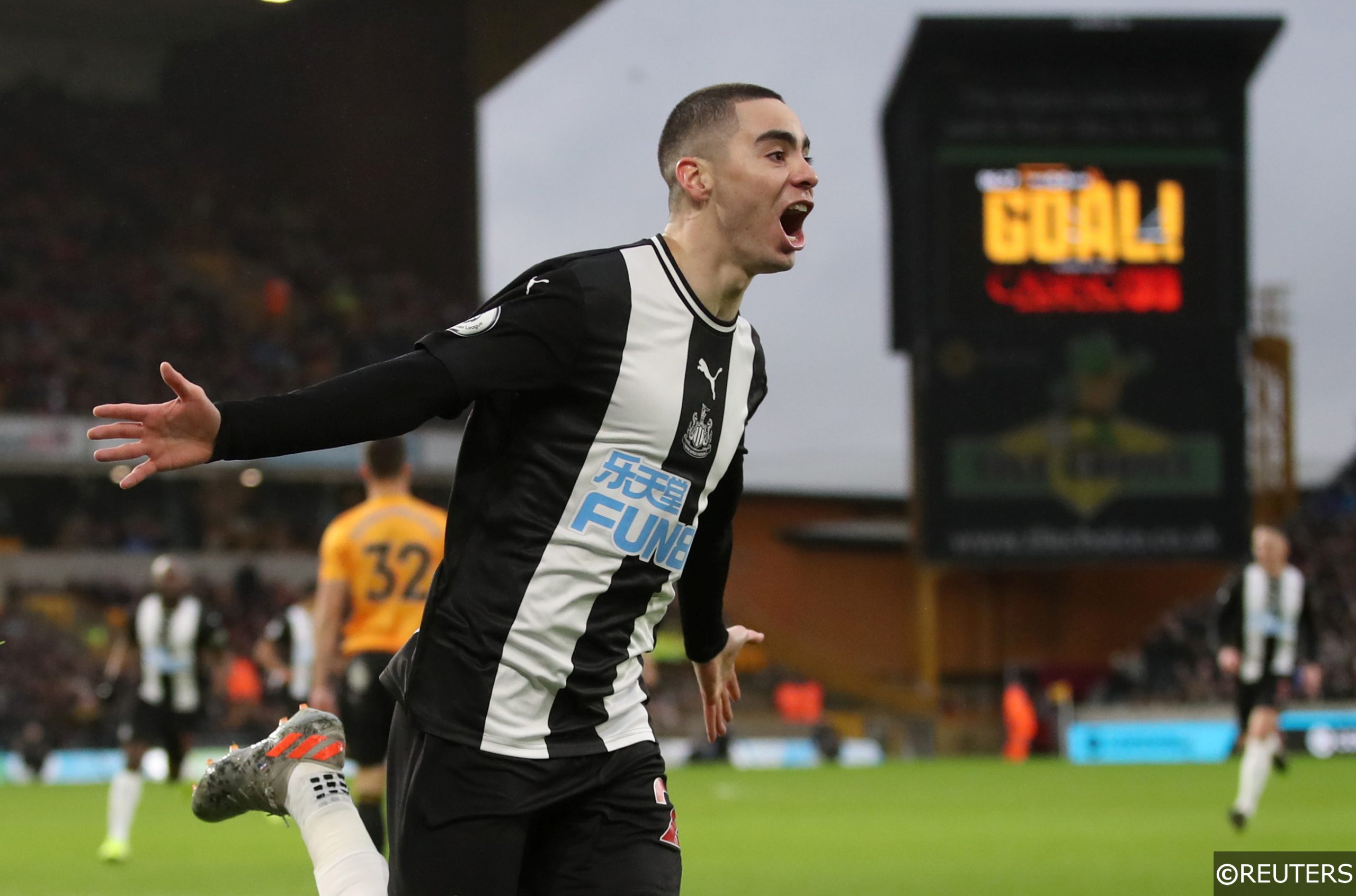 Newcastle United's Miguel Almiron celebrates