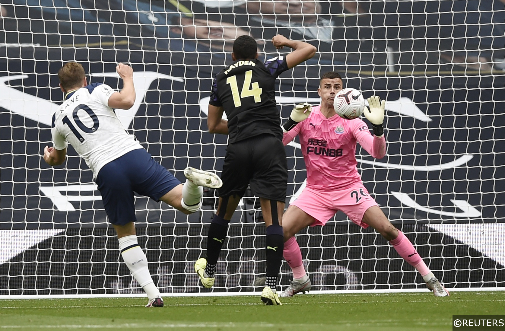 Karl Darlow. Harry Kane and Isaac Hayden Tottenham Newcastle