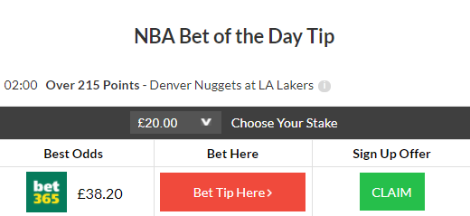 NBA bet of the day winner