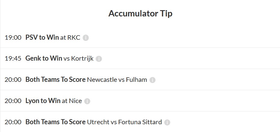 Accumulator tip winner December 19