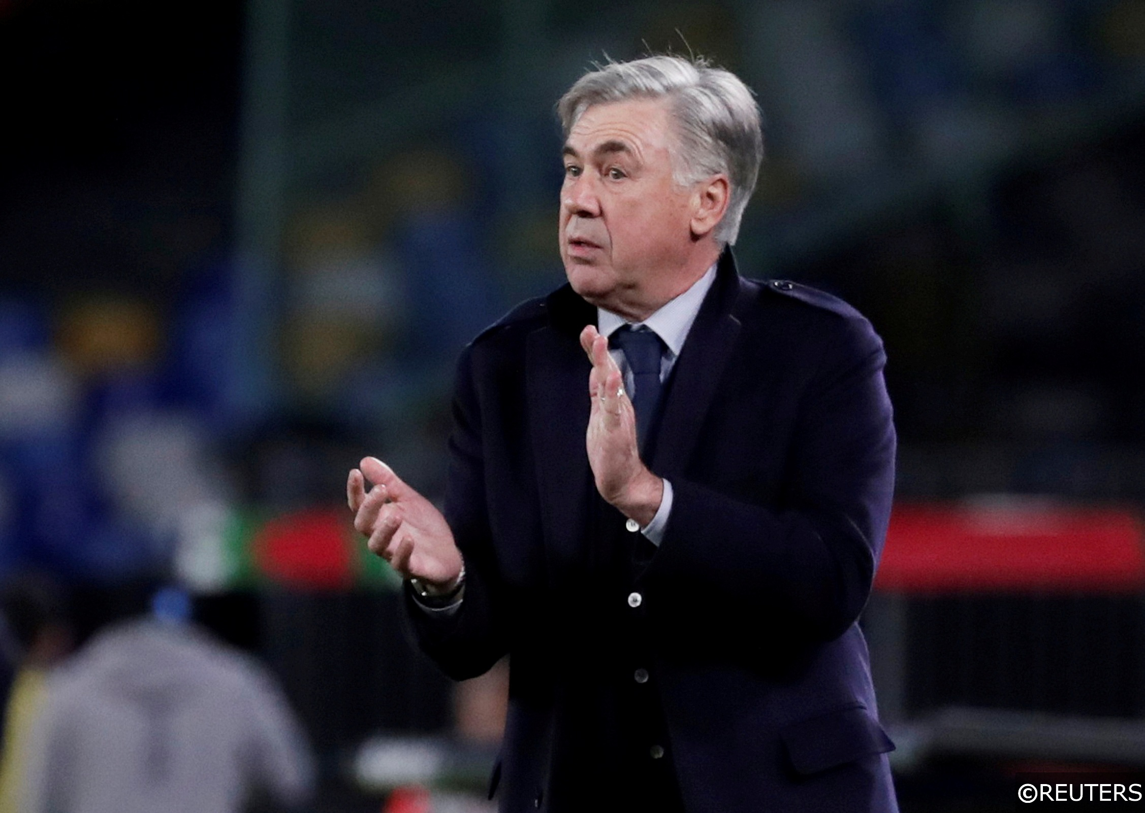 Everton's Carlo Ancelotti Napoli v Genk