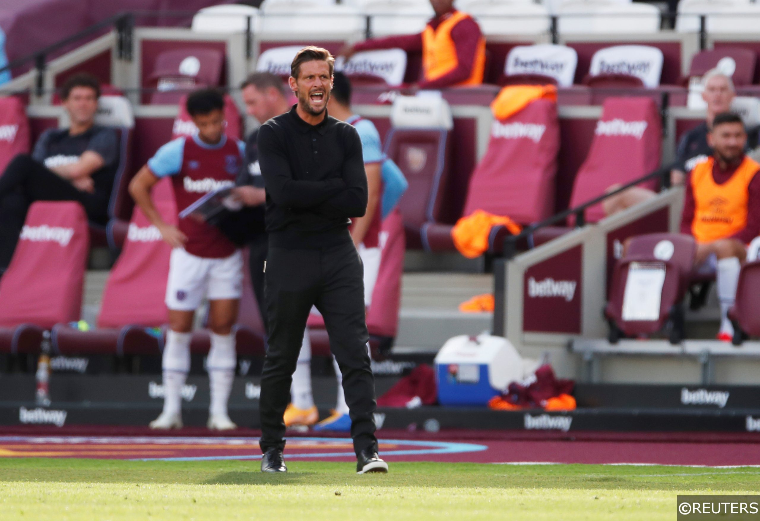 COMPLIANT - Jason Tindall barks out orders during Bournemouth's friendly against West Ham