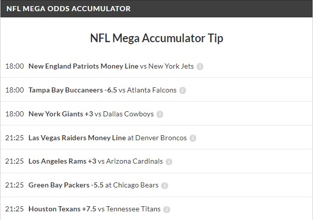 NFL Mega Acca winner January 4