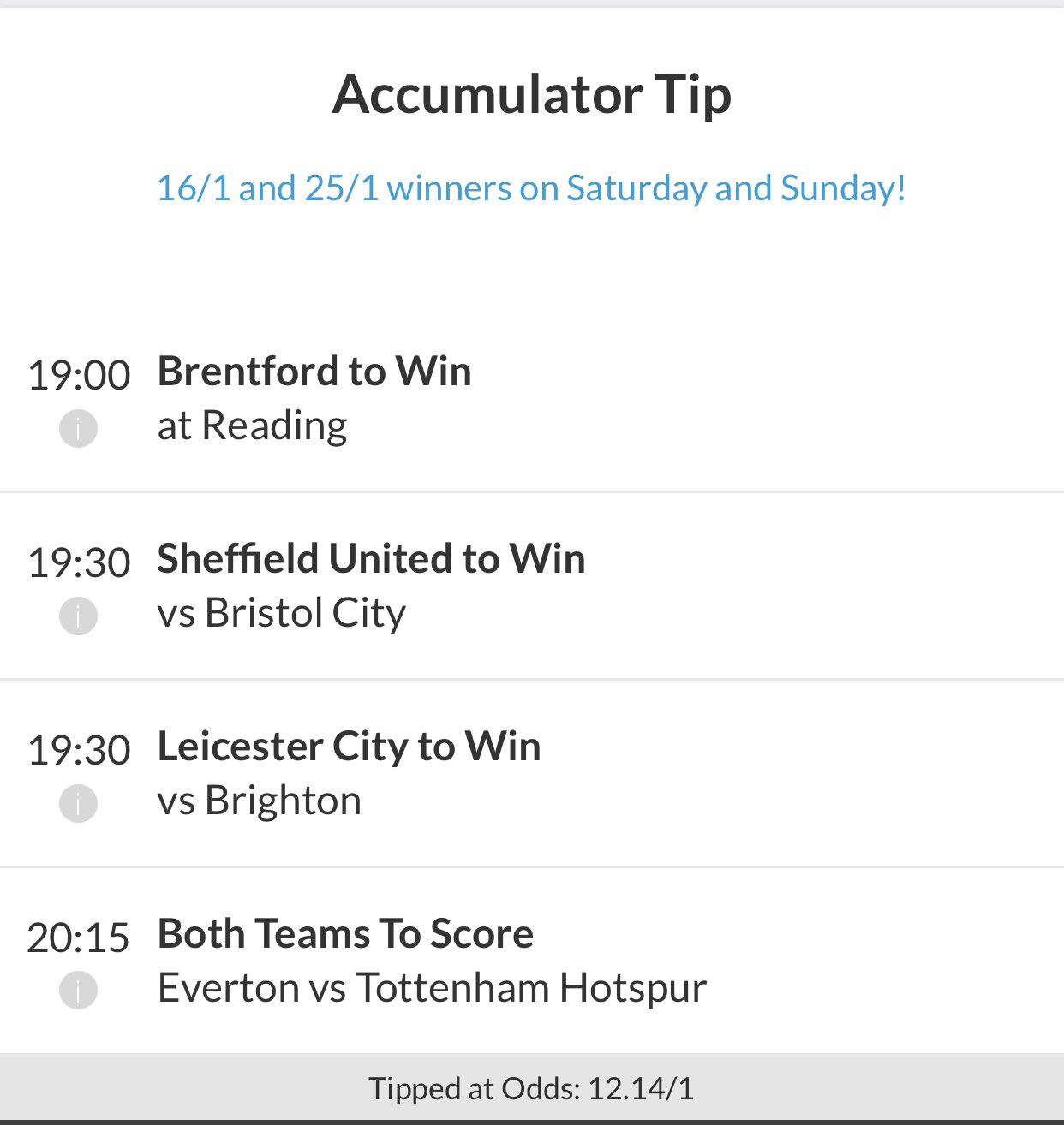 Football Accumulator Tips - Today's Acca