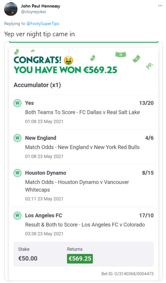 MLS winner slip