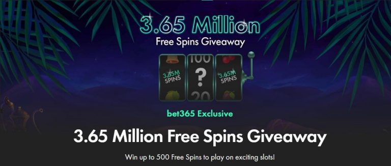 Free spins giveaway for all bet365 customers until March 6th!
