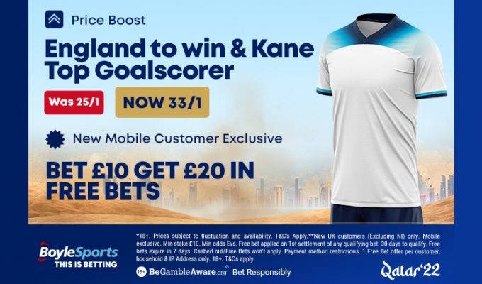 Bet £10 Get £20 with BoyleSports + England World Cup price boosts - FST