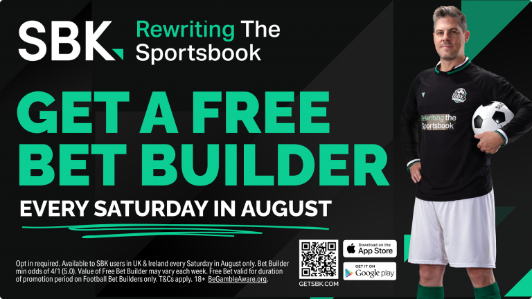 Bet £10, Get £30 with SBK & FREE Bet Builder every Saturday this month!