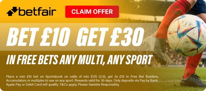 Bet £10 Get £30 in Free Bets