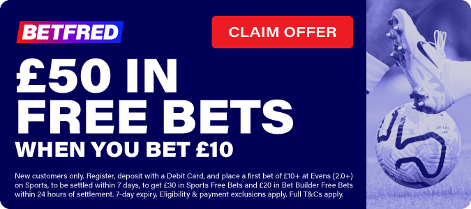 Get £50 in Free Bets when you bet £10