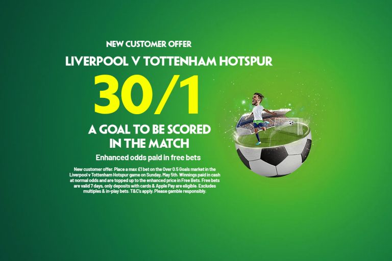 30/1 offer on Paddy Power plus HUGE 64/1 Liverpool vs Spurs Bet Builder!