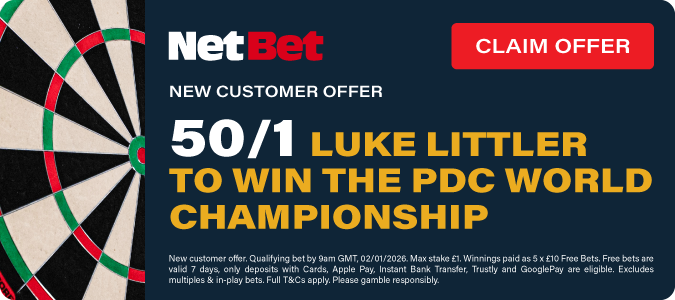 50/1 Luke Littler To Win The PDC World Championship
