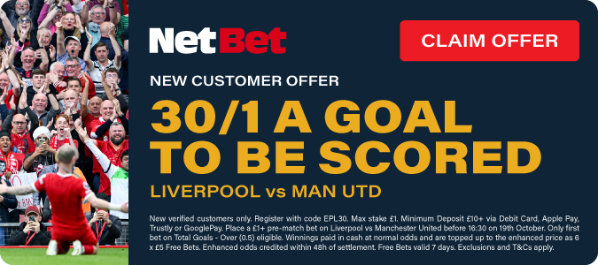 30/1 A Goal To Be Scored In Liverpool V Man United