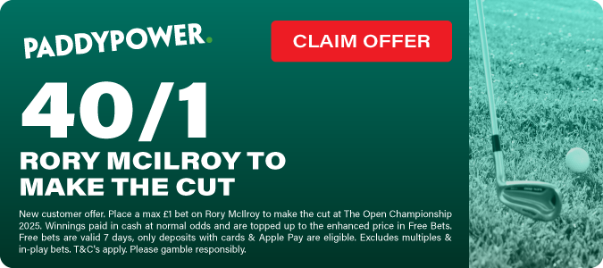 Rory McIlroy To Make The Cut 40/1