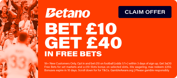 Bet £10 Get £40 In Free Bonuses