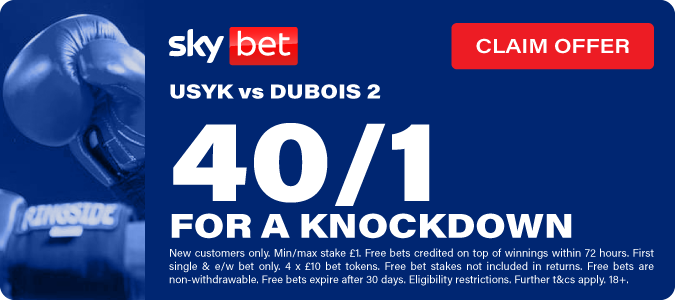 40/1 For A Knockdown In Usyk V Dubois II