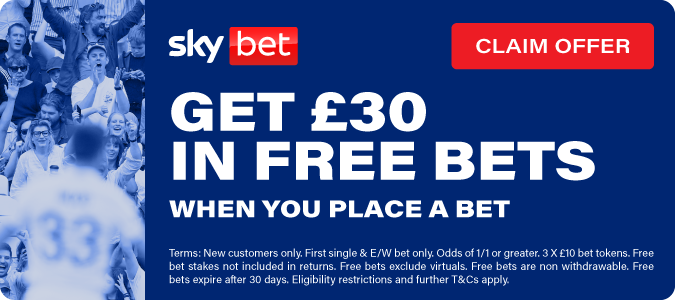 Get £30 In Free Bets When You Place A Bet
