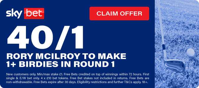 Rory McIlroy to Make 1+ Birdies in Round 1 - 40/1