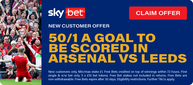 50/1 A Shot On Target In Arsenal V Leeds