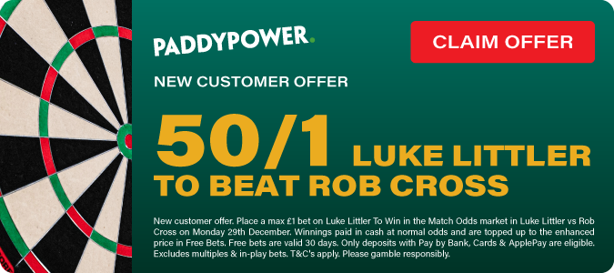 50/1 Luke Littler To Beat Rob Cross